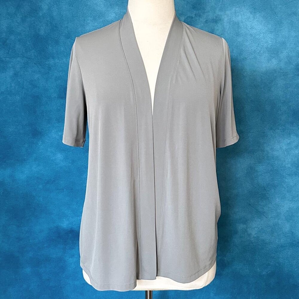 Susan Graver Artisan Top, Open Front Stretch, Short Sleeve, L